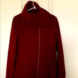 Tunic high neck zip up sweater